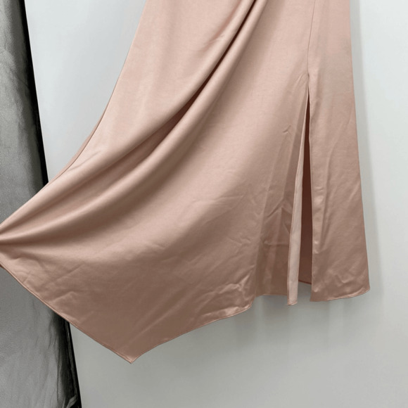 Significant Other Slip Midi Dress Size 4 Asymmetric Hem Cowl Neck Satin Pink - Picture 6 of 12